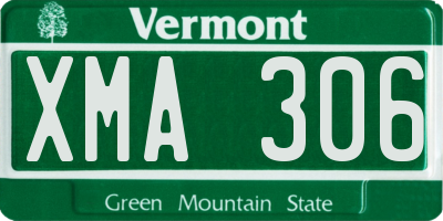 VT license plate XMA306