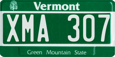 VT license plate XMA307