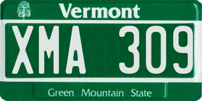 VT license plate XMA309
