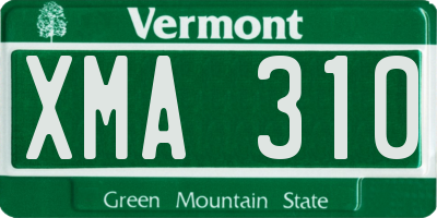 VT license plate XMA310