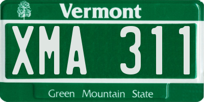 VT license plate XMA311