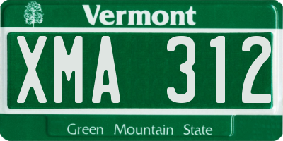 VT license plate XMA312