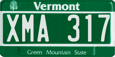 VT license plate XMA317