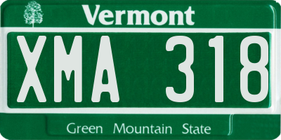 VT license plate XMA318