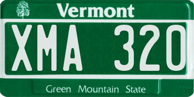 VT license plate XMA320