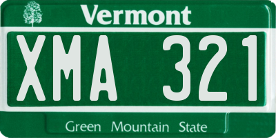 VT license plate XMA321