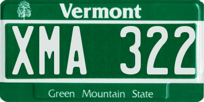 VT license plate XMA322
