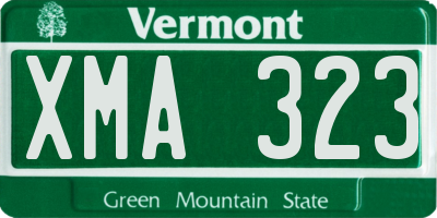 VT license plate XMA323
