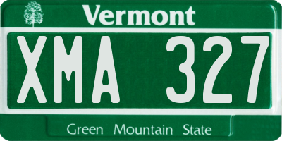 VT license plate XMA327