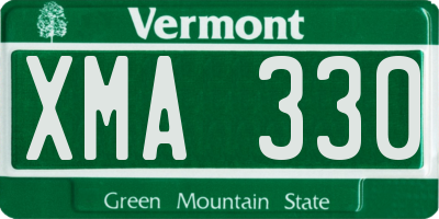VT license plate XMA330