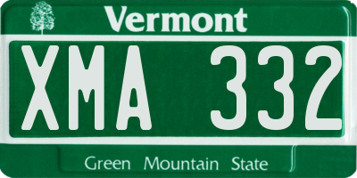 VT license plate XMA332