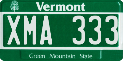 VT license plate XMA333