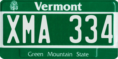 VT license plate XMA334