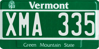VT license plate XMA335
