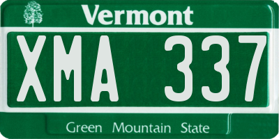 VT license plate XMA337
