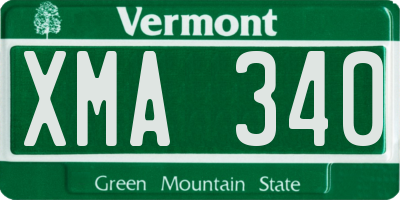 VT license plate XMA340