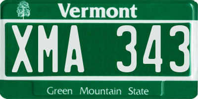 VT license plate XMA343