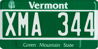 VT license plate XMA344