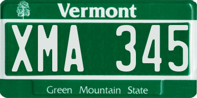 VT license plate XMA345