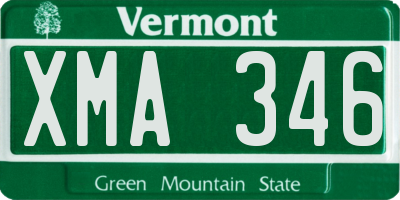 VT license plate XMA346