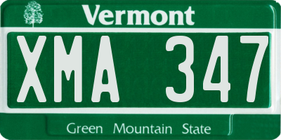 VT license plate XMA347