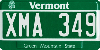 VT license plate XMA349