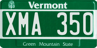 VT license plate XMA350