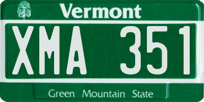 VT license plate XMA351