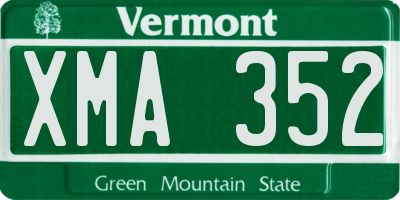 VT license plate XMA352