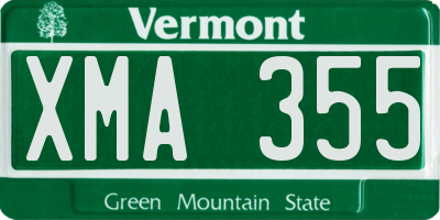 VT license plate XMA355