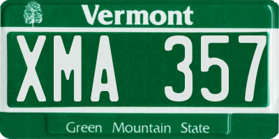 VT license plate XMA357
