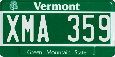VT license plate XMA359