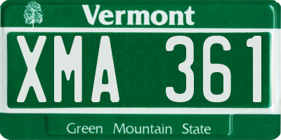 VT license plate XMA361