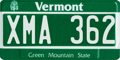 VT license plate XMA362