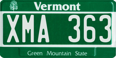 VT license plate XMA363