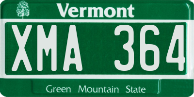 VT license plate XMA364