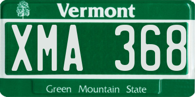 VT license plate XMA368