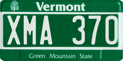 VT license plate XMA370