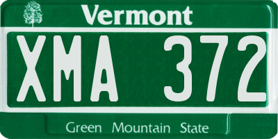 VT license plate XMA372