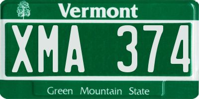 VT license plate XMA374