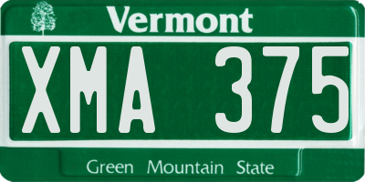 VT license plate XMA375