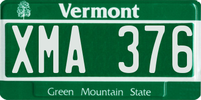 VT license plate XMA376