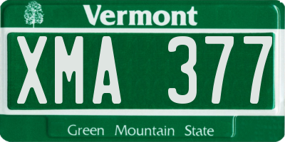 VT license plate XMA377
