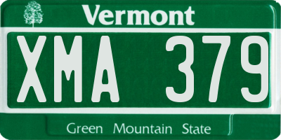 VT license plate XMA379
