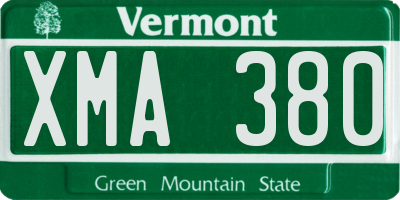 VT license plate XMA380