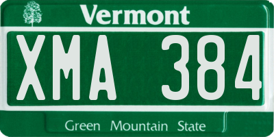 VT license plate XMA384