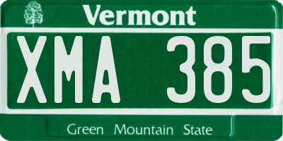 VT license plate XMA385