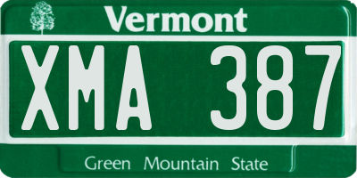 VT license plate XMA387
