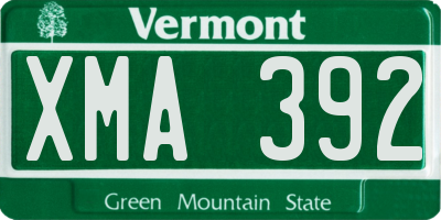 VT license plate XMA392