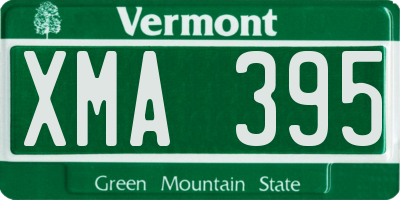 VT license plate XMA395